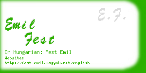 emil fest business card